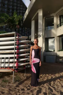 With Harper Lu Lily Floral Slip Dress Black Size S/AU 8 for rent on The Volte - image 7