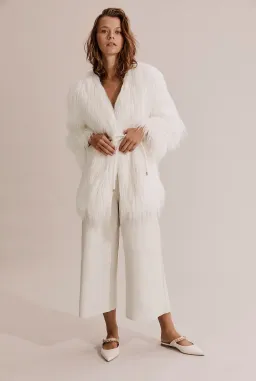 Country Road Luxurious White Leather Culotte Pants Size AU 10 for rent on The Volte - image 1