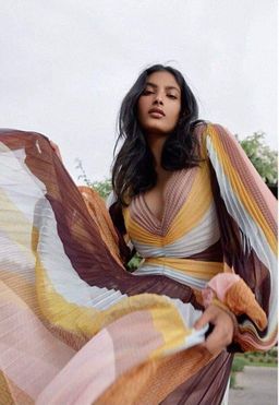 Acler Astone Midi Dress Rainbow Stripe Size 14 for rent on The Volte - image 3