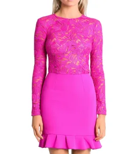 Yeojin Bae Long Sleeve Fuchsia Pink Dress Size 6 for rent on The Volte - image 1