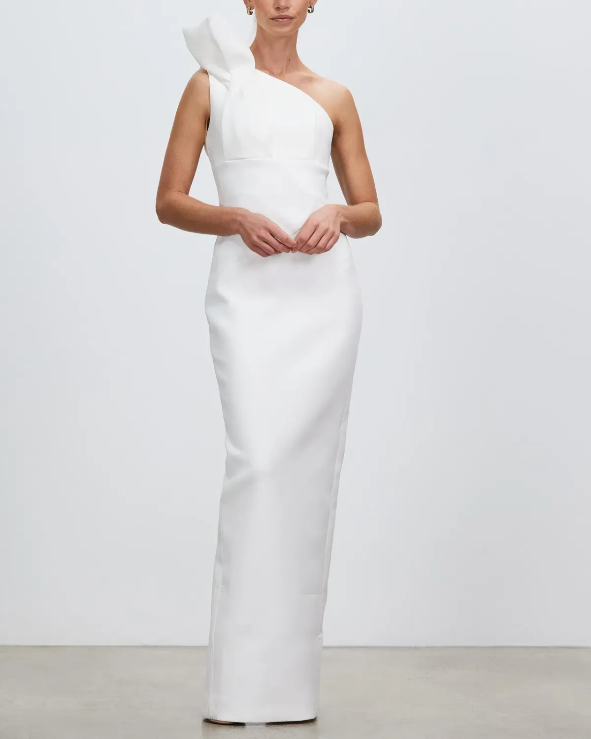 Rachel Gilbert Miche One-Shoulder Maxi Gown White Size 2/AU 10 - Image 2