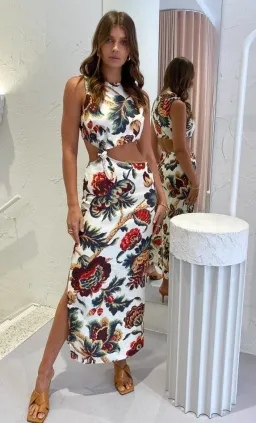 Sir the Label Ambroise Knot Dress Print Size 3/AU 12 for rent on The Volte - image 3