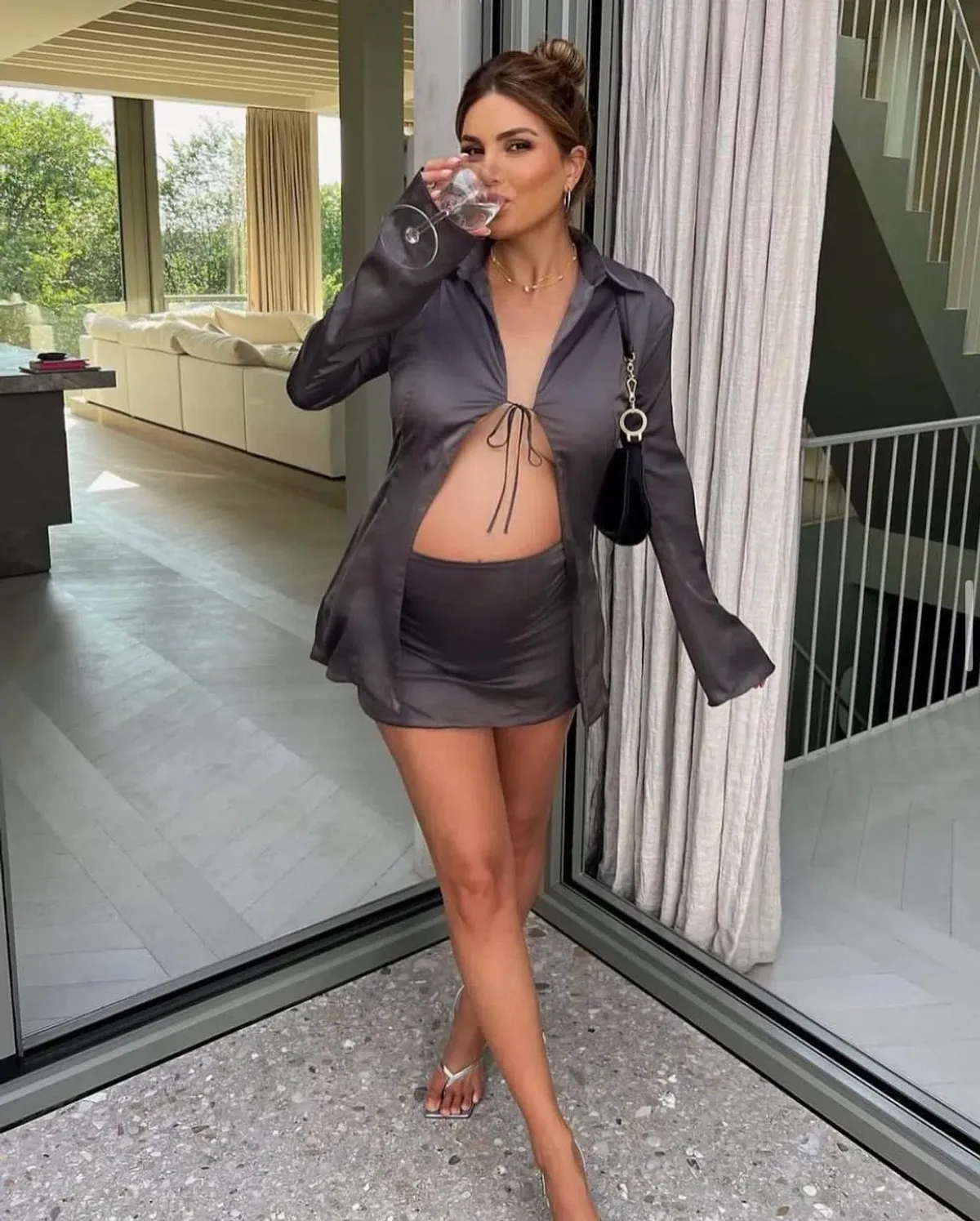 House Of CB Ailsa Blazer and Catalina Mini Skirt Set Grey Size M/AU 10 - Image 4