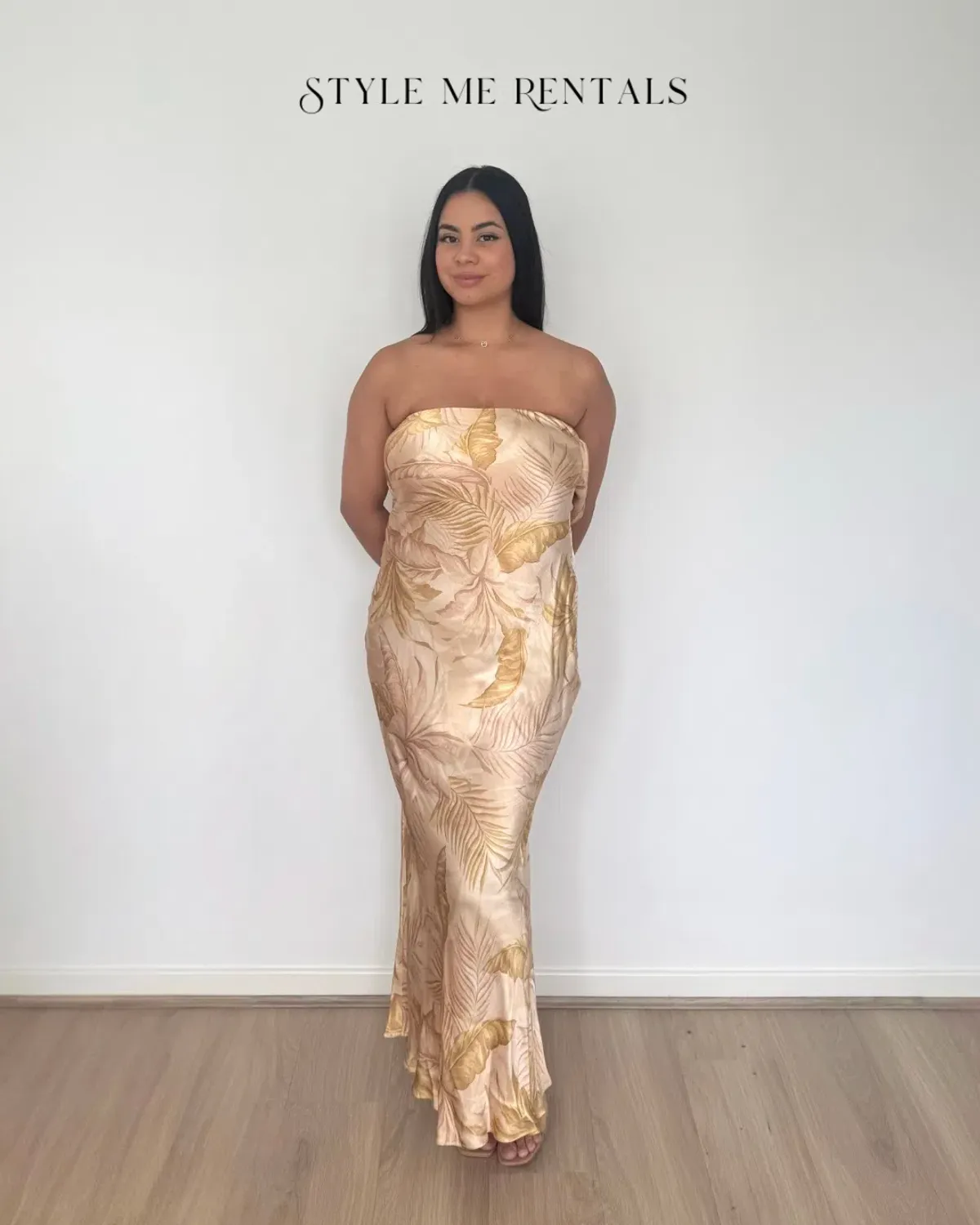 Bec and Bridge Dust Palms Strapless Maxi Dress Dust Palms Print Size 10 - Image 3