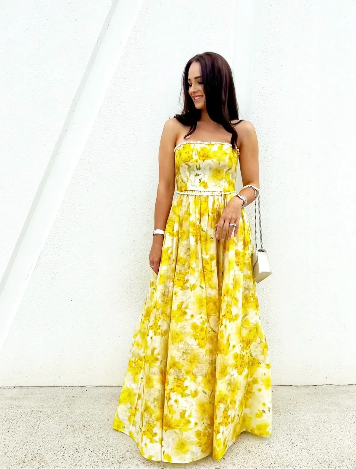 Zimmermann Wonderland Shell Gown Yellow Floral Size 1 / AU 10 - Image 3