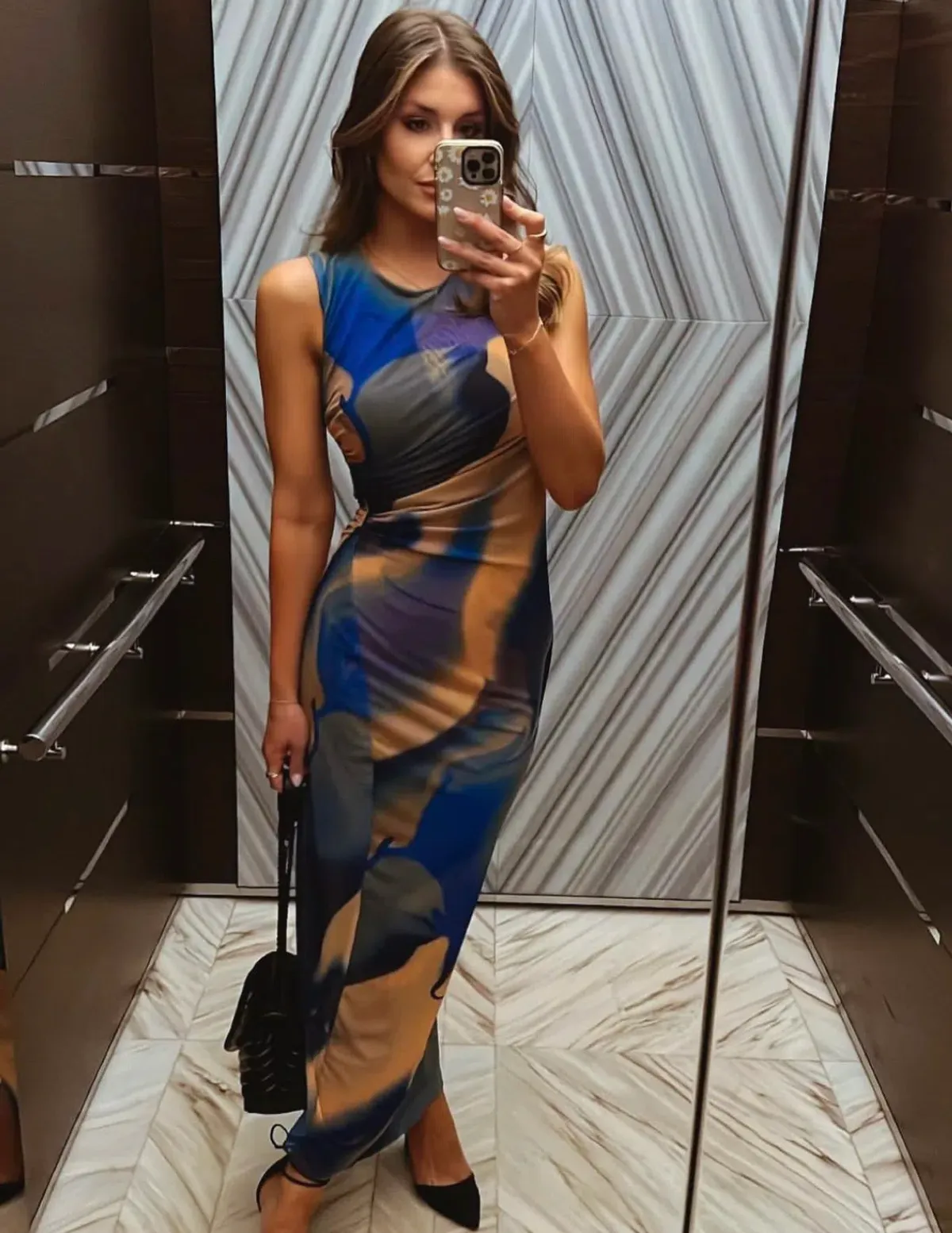 Scanlan Theodore Italian Watercolour Print Dress Blue Size 10 / M - Image 6