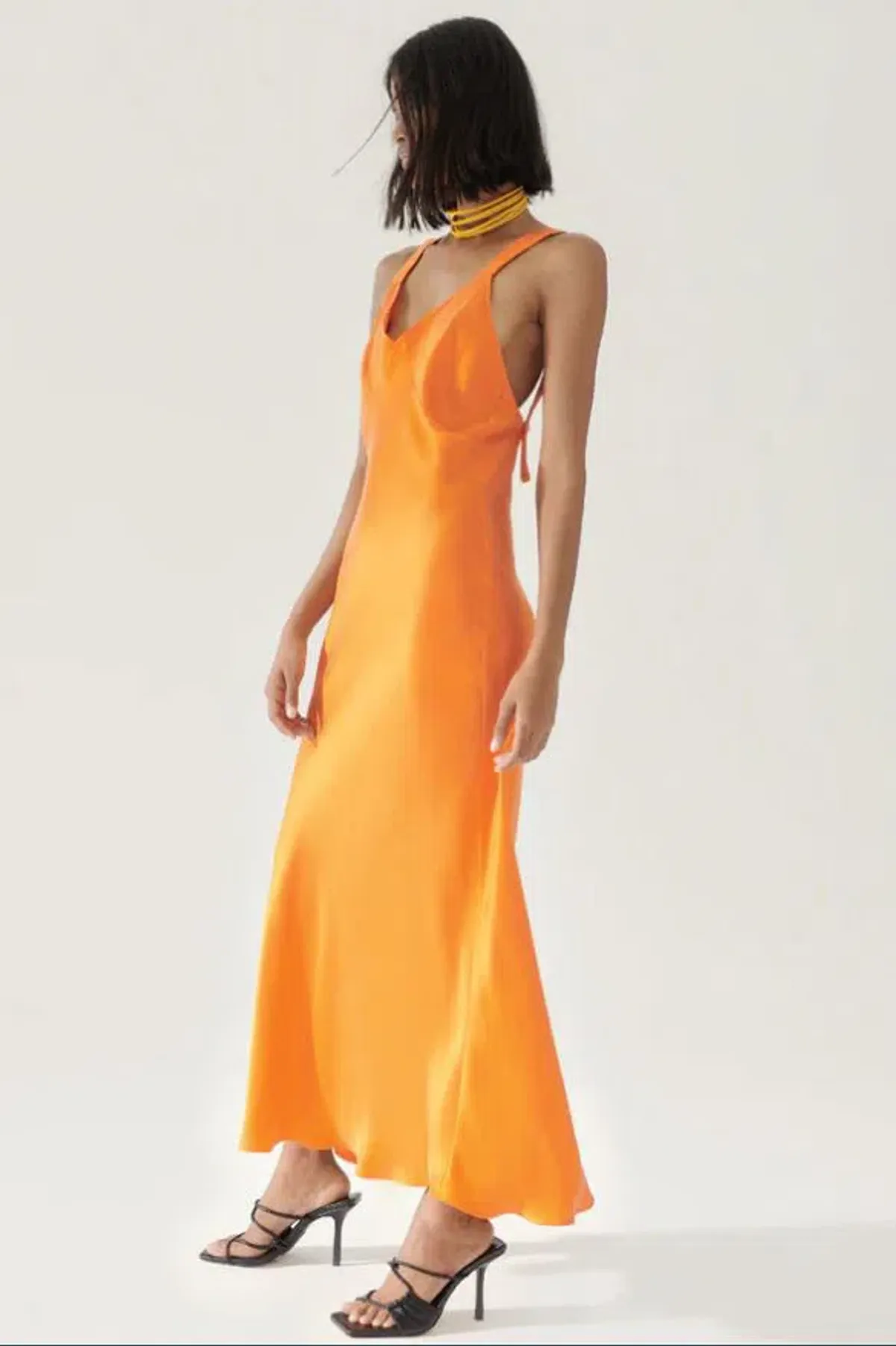 Silk Laundry Deco Ruched Dress Fire Lily Size S / Au 8 - Image 2