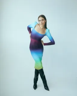 Alex Perry Toryn Ombré Stretch Jersey Midi Dress Gradient Size 8 for rent on The Volte - image 1