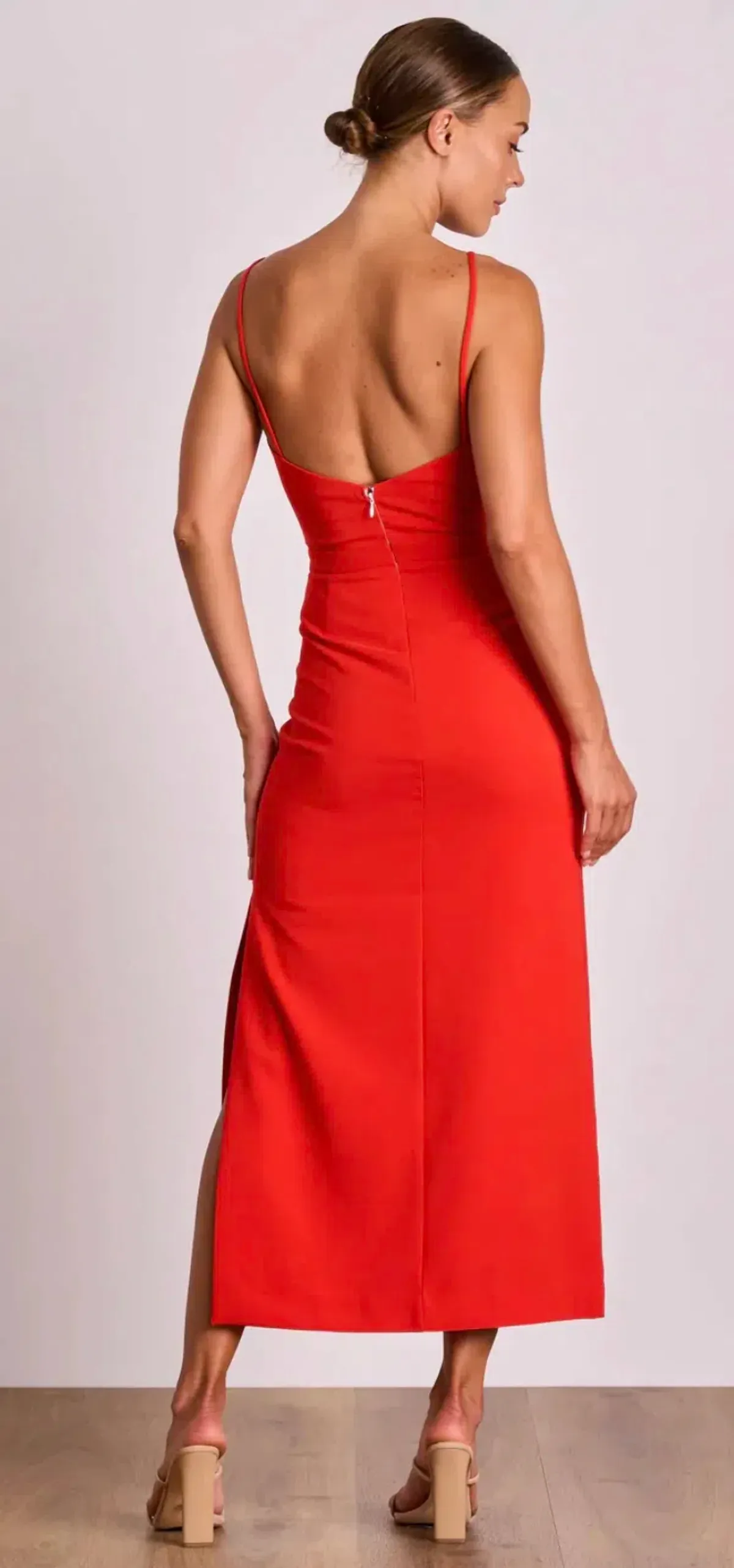 Pasduchas Emerson Column Midi Dress Red Size 8 - Image 3