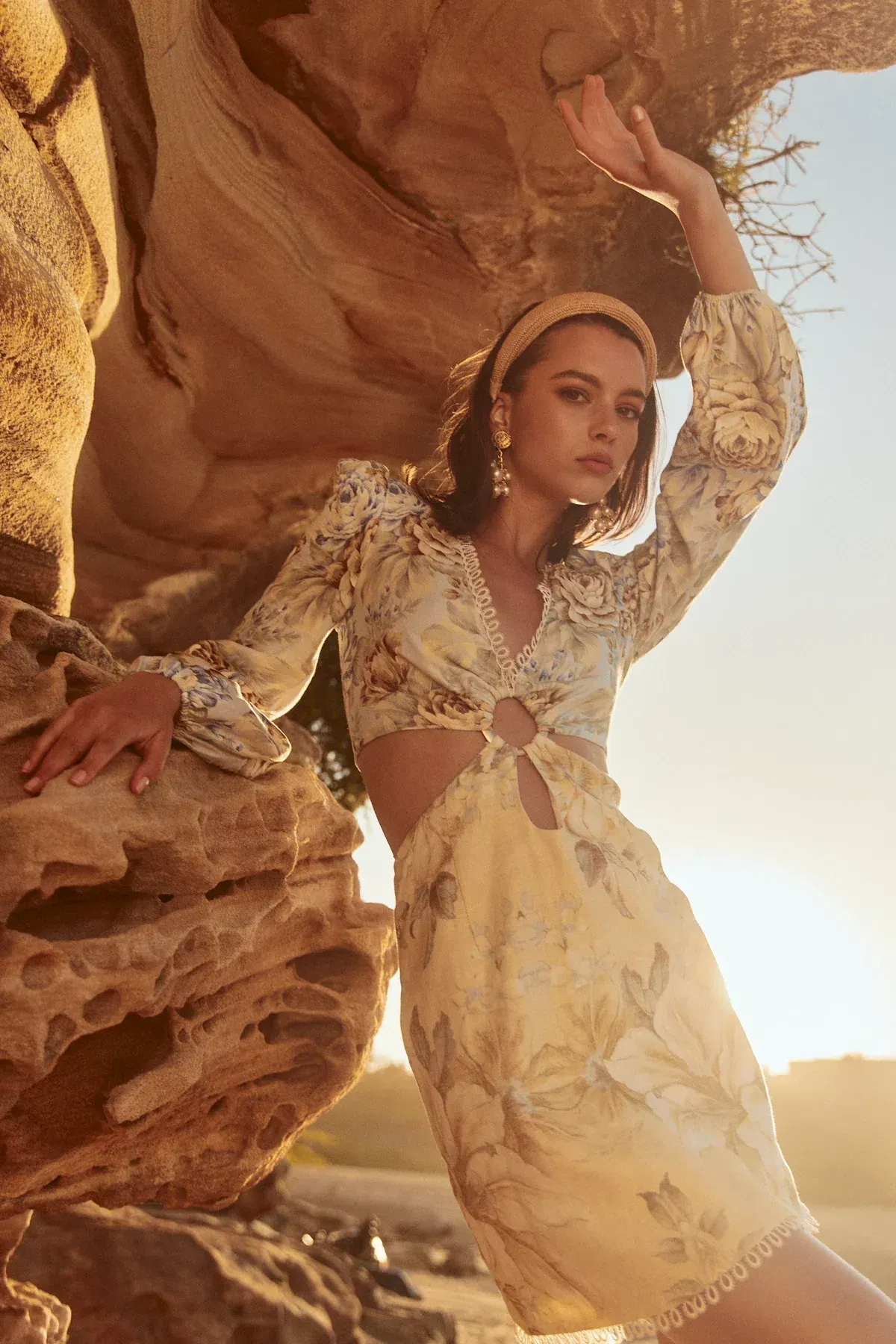 Sonya Moda Cut Out Printed Mini Dress Floral Size 6 / XS - Image 4