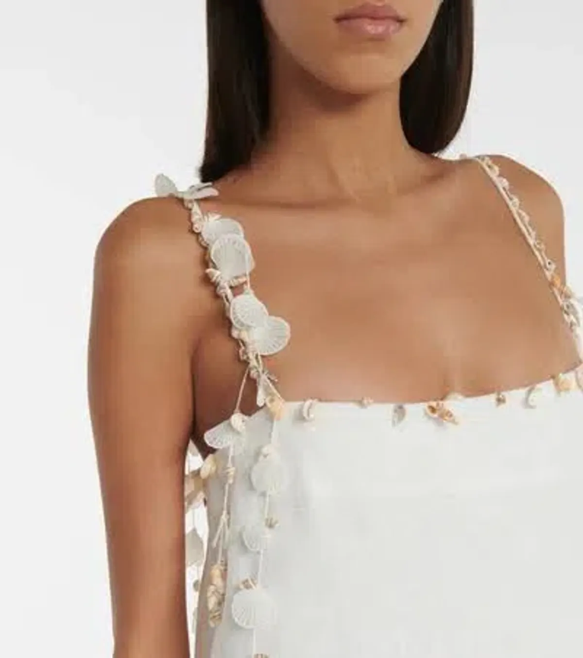 Zimmermann Postcard Fringed Embellished Linen Maxi Dress Ivory Size 0P / Au 6P - Image 7