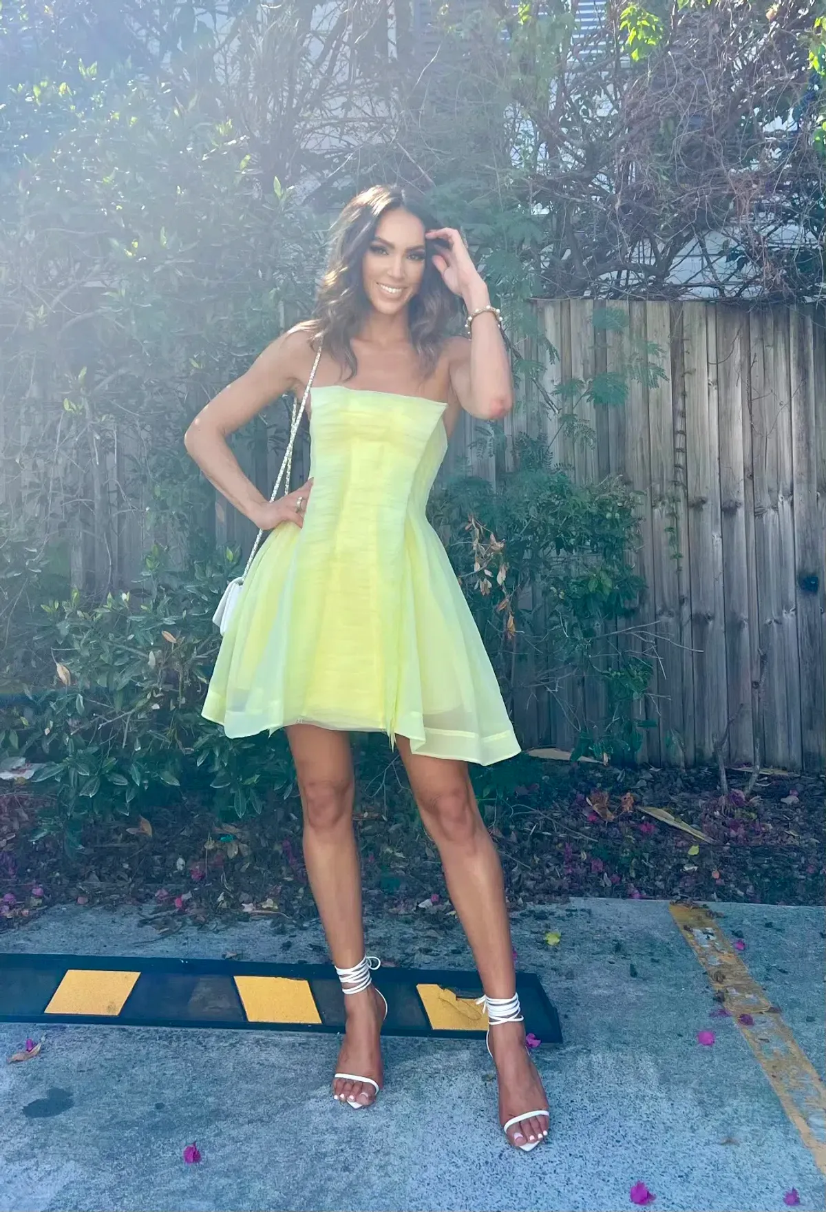 Aje Aspect Mini Dress Lemon Yellow Size AU 6 - Image 2