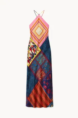 Staud Cubism Dress Patchwork Foulard Multi-colored Size AU 10 for rent on The Volte - image 5