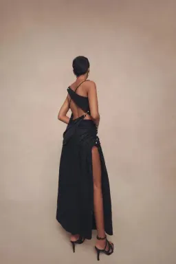 Aje Allure Draped Cami & Mika Split Midi Skirt Set Black Size XS / AU 6 for rent on The Volte - image 4