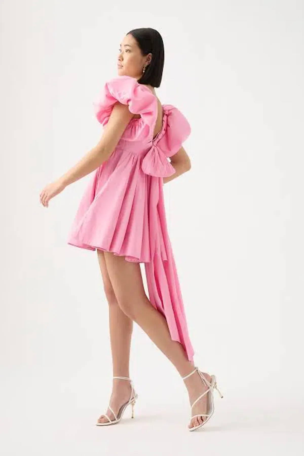 Aje Gretta Bow Back Mini Dress Ballet Pink Size AU 8 - Image 2