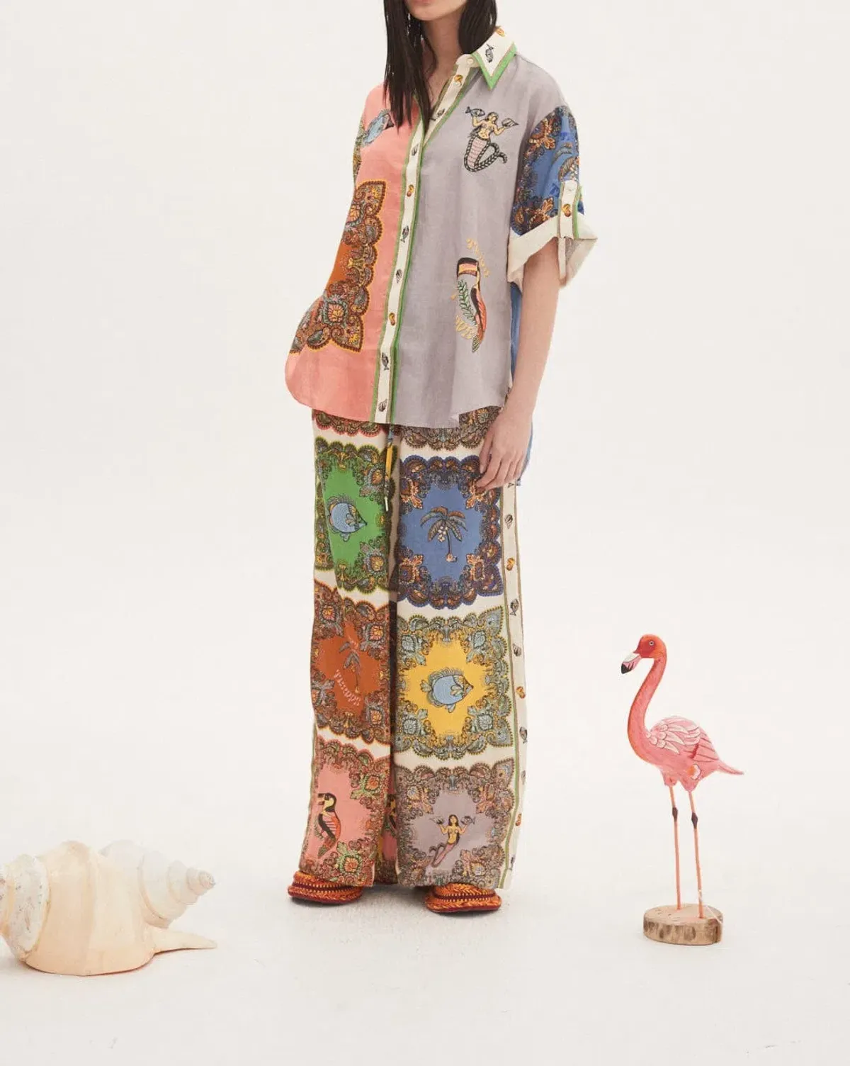 Alemais Trippy Troppo Emboridery Shirt Size 8 and Pant Size 10 Set Multi - Image 1