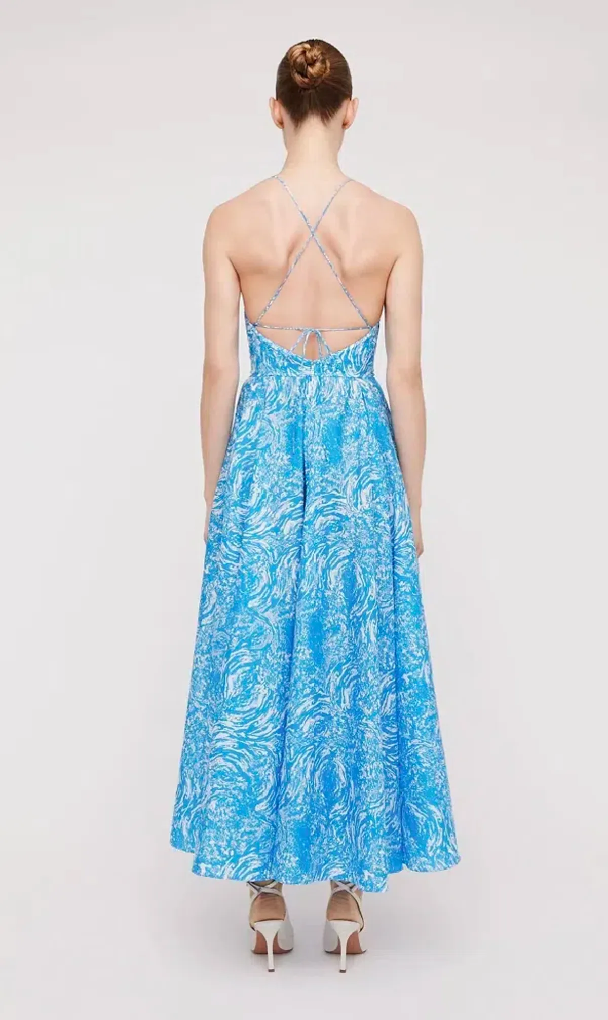 Scanlan Theodore Ocean Cotton Shoestring Dress Blue Size 6 / XS - Image 2