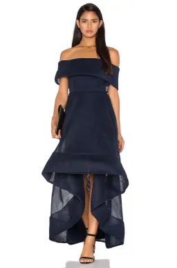 Bronx And Banco Tulip Off Shoulder Dress Navy Size 10 for rent on The Volte - image 5