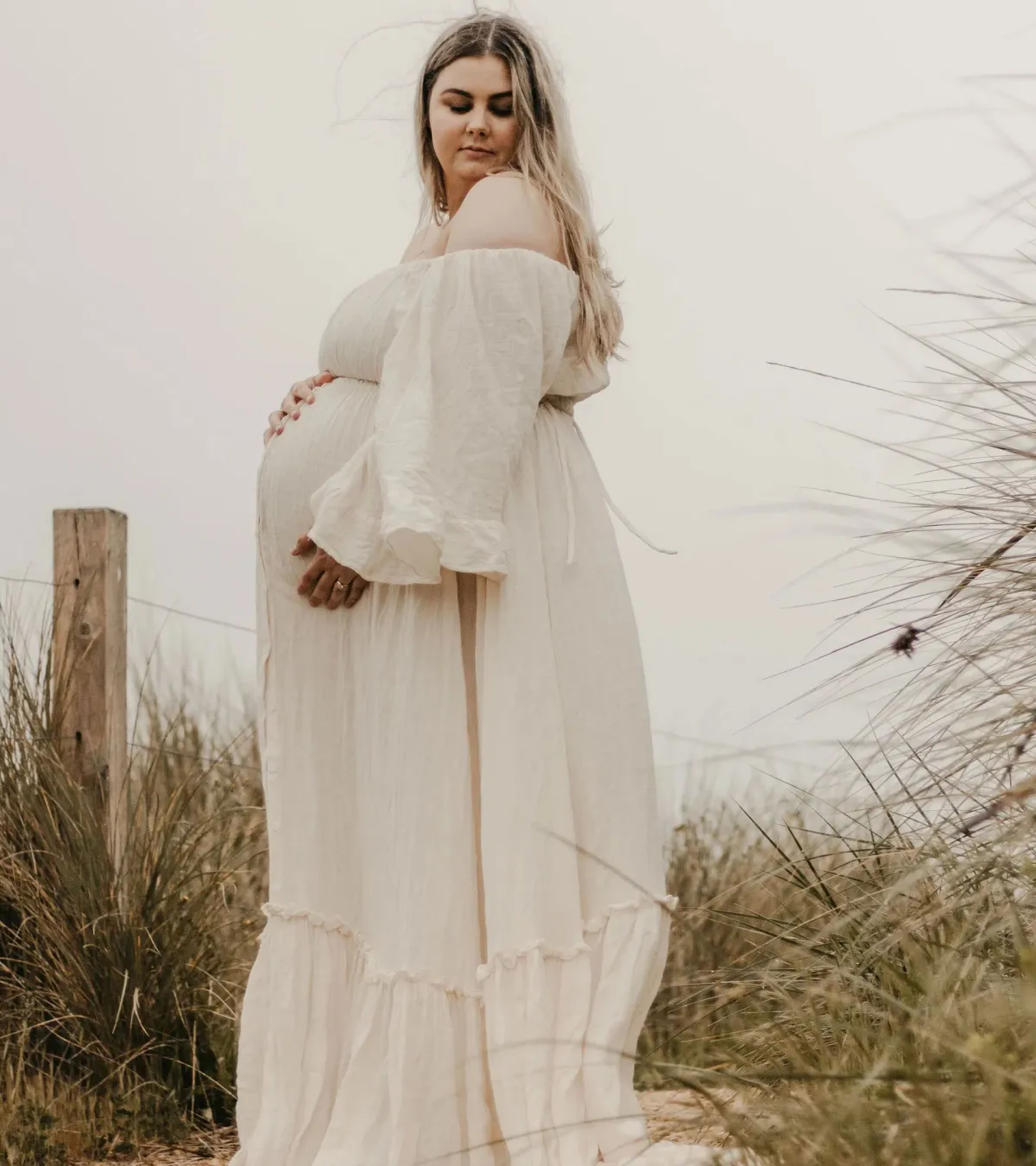 We Are Reclamation Ruffle Me Open Gown Beige Size 22 - Image 2