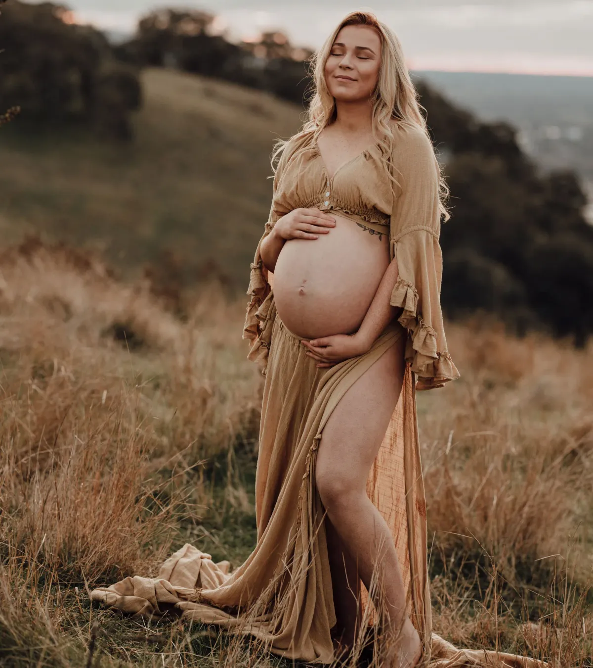We Are Reclamation Dreams Like These Three Piece Gown in Mustard Size 22 - Image 1
