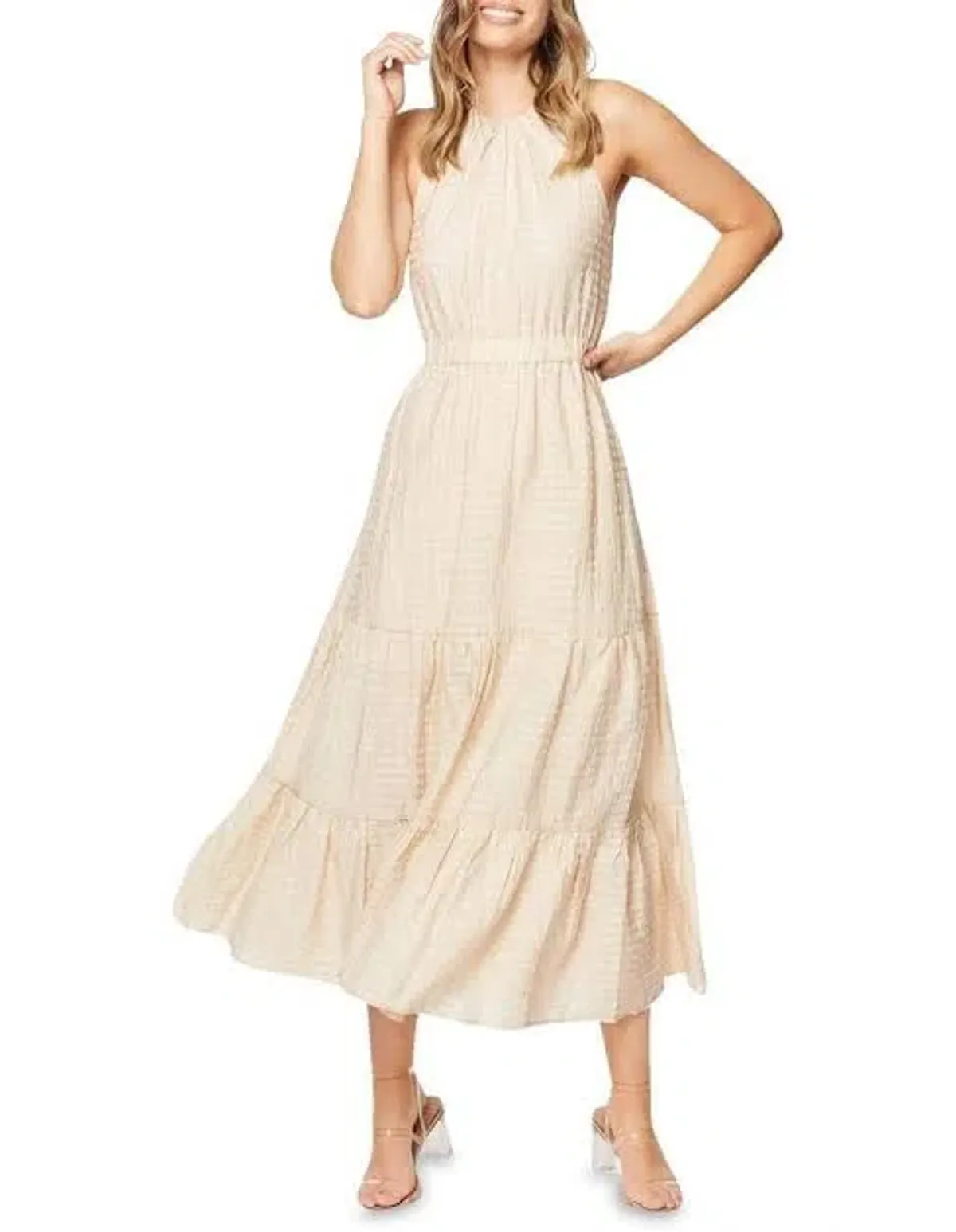 Pilgrim Aaliyah Midi Dress Sand Size 16  - Image 2