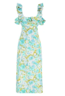 Zimmermann High Tide Frilled Midi Dress Floral Size 0 / Au 8 for rent on The Volte - image 4