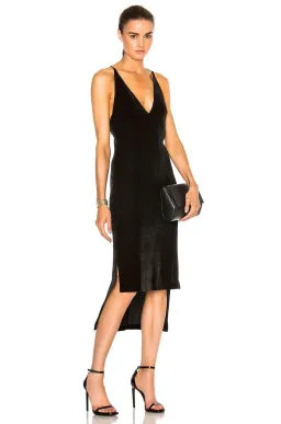 Dion Lee  Slip Silk Blend Hi Low Strappy Dress Black Size 12 for rent on The Volte - image 1