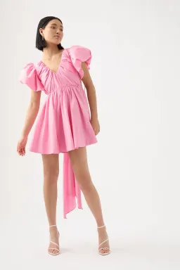 Aje Gretta Bow Back Mini Dress Ballerina Pink Size 8 for rent on The Volte - image 1