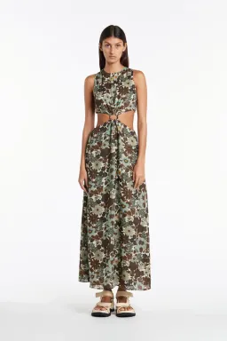 Sir The Label Constantine Cut Out Ring Midi Dress Floral Size 2 / AU 10 for rent on The Volte - image 1