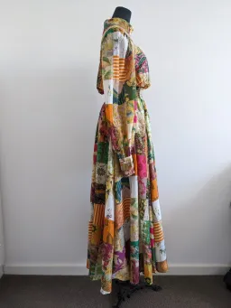 Alemais Hattie Patchwork Midi Dress Multi Print Size 8 for rent on The Volte - image 5