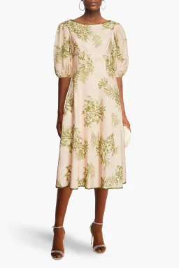 Zimmermann Linen Midi Dress Floral Size 3 / Au 14 for rent on The Volte - image 1