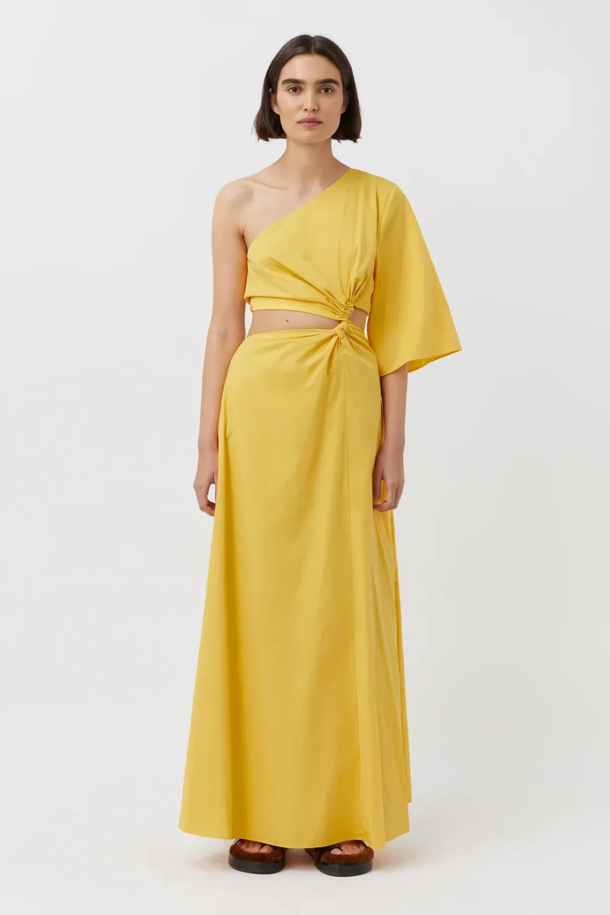 Camilla & Marc Wally One Shoulder Cut Out Maxi Dress in Honey Yellow Size 10 - Image 2