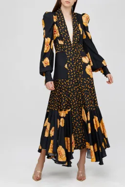 Acler Elton Dress Poppy Mix Print Size 8 for rent on The Volte - image 1