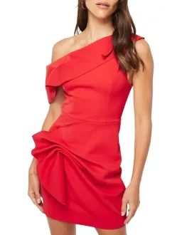 Mossman Into The Deep Asymmetric Neck Dress Red Size XS/AU 6 for rent on The Volte - image 4