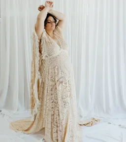 We Are Reclamation Magic Maker Gown Dark Ivory One Size for rent on The Volte - image 13