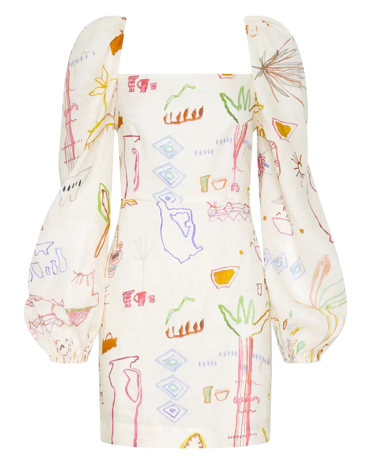 Kate Ford Willow Puff Sleeve Mini Dress Print Size 0/AU 6 - Image 3