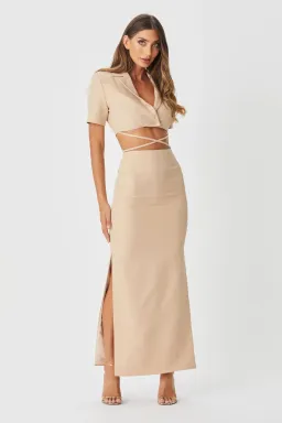 Bianca & Bridget Amora Sand Set Nude Size 6 for rent on The Volte - image 1