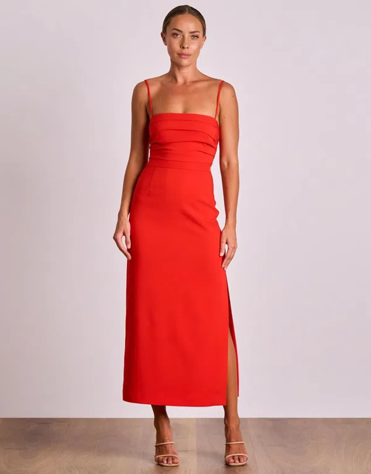 Pasduchas Emerson Column Midi Dress Red Size 8 - Image 1