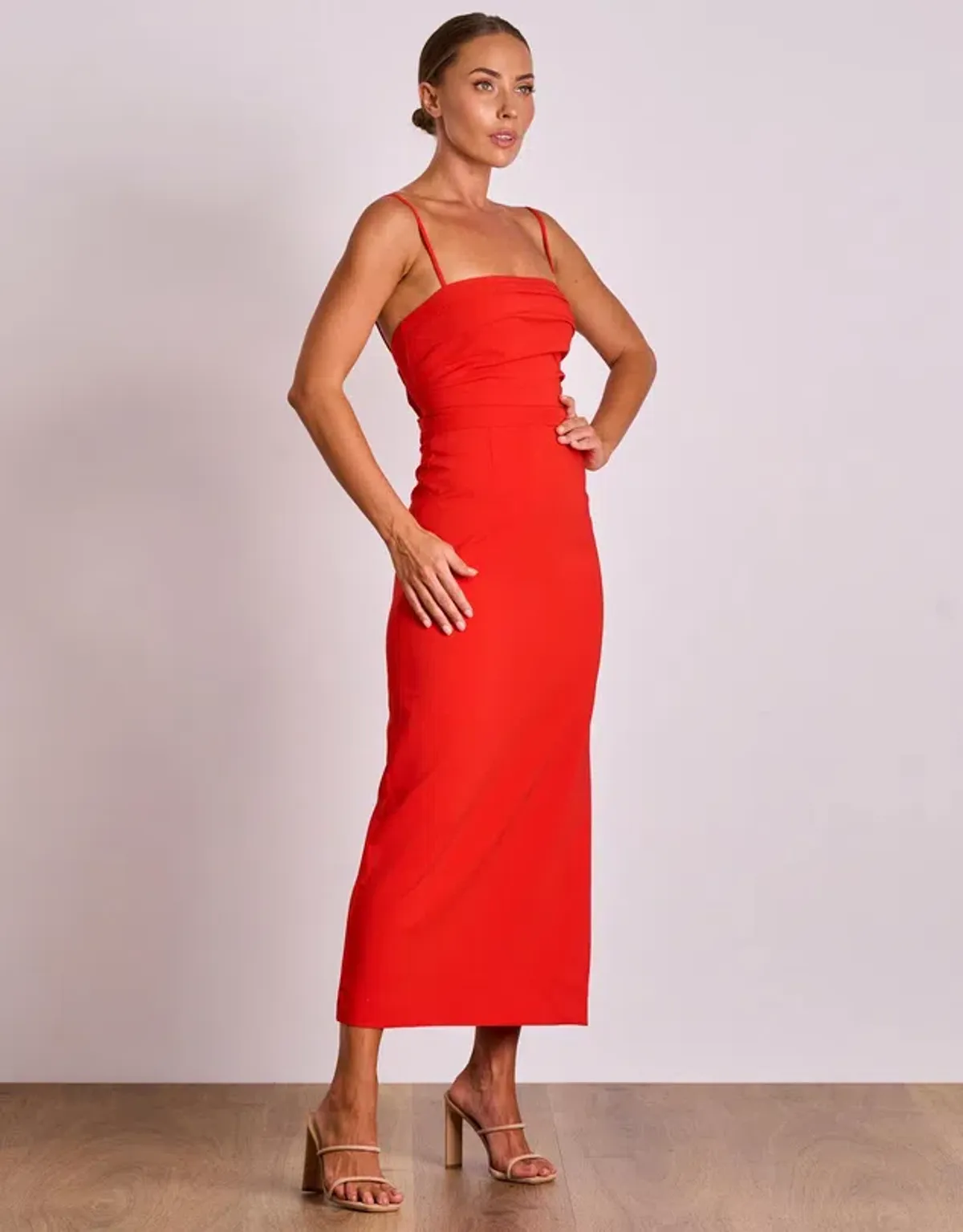 Pasduchas Emerson Column Midi Dress Red Size 8 - Image 2