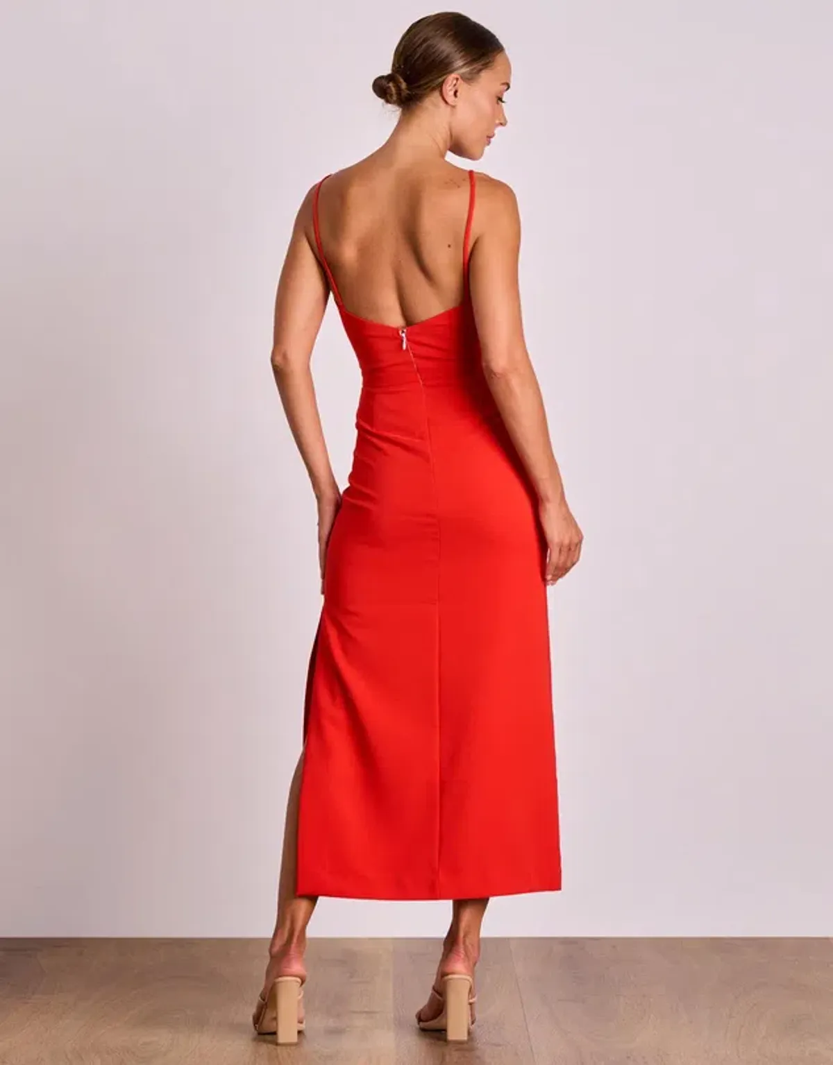 Pasduchas Emerson Column Midi Dress Red Size 8 - Image 3