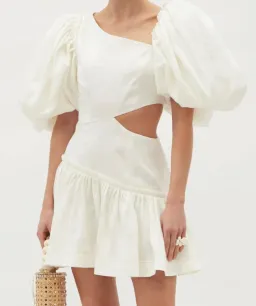 Aje Chateau Mini Dress Ivory Size 8  for rent on The Volte - image 5