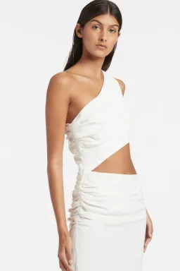 Sir the Label Clemence One Shoulder Midi Dress in Ivory Size 2 / Au 10 for rent on The Volte - image 2
