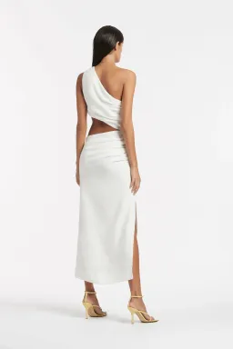 Sir the Label Clemence One Shoulder Midi Dress in Ivory Size 2 / Au 10 for rent on The Volte - image 3