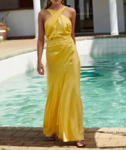 One Fell Swoop Zion Maxi Dress Yellow Size 8 for rent on The Volte - image 1