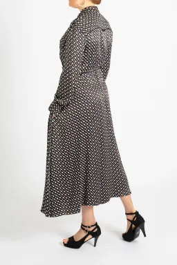 Hugo Boss Long-Sleeved Shirt Dress in Monogram-Print Fabric Patterned Size 10 for rent on The Volte - image 3