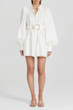 Acler Sherwood Mini Dress Ivory Size 14 for rent on The Volte - image 1
