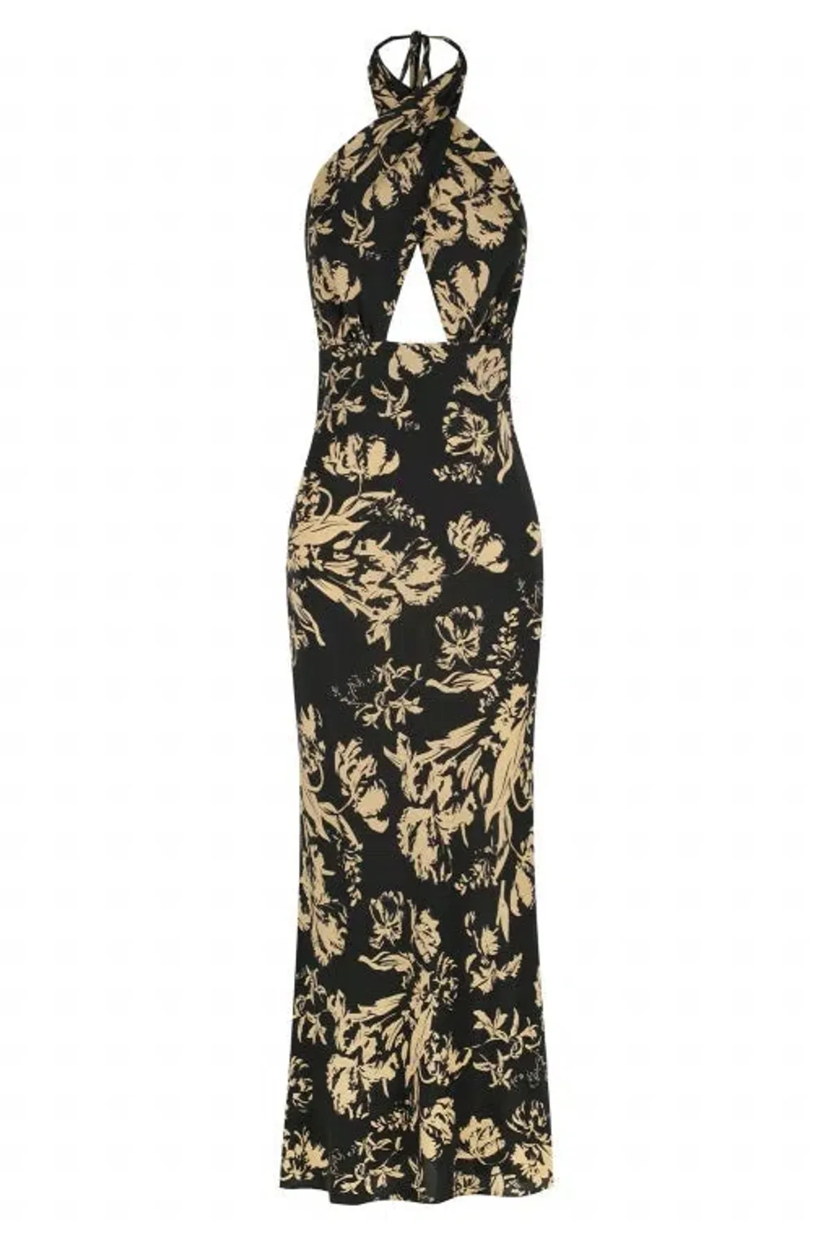 Shona Joy Dawn Silk Cross Front Halter Midi Dress Print Size 8 / S - Image 5