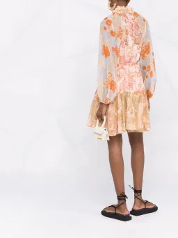 Zimmermann Postcard Lantern Floral Mini Dress Multi-colored Size 0P / AU 6 for rent on The Volte - image 3