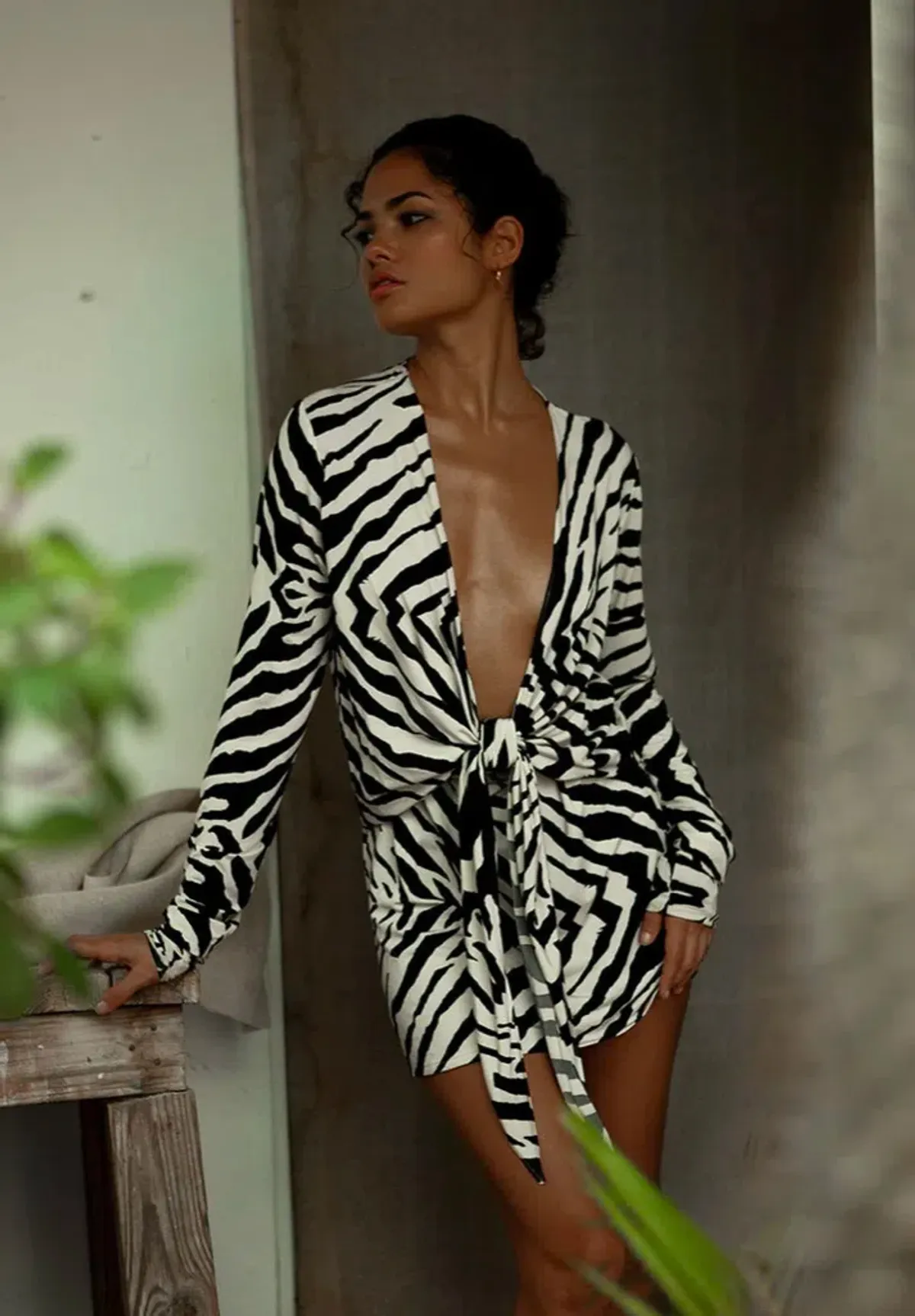 Rat & Boa Allegra Dress Zebra Print Size S/AU 8  - Image 2