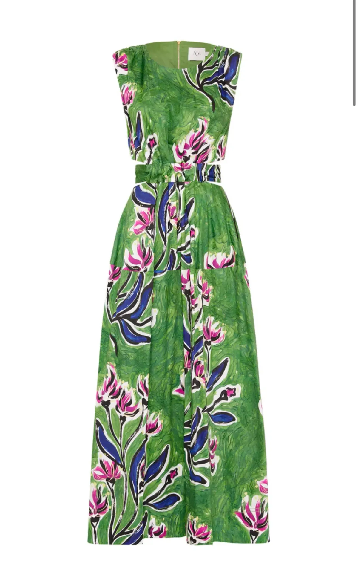 Aje Zorina Tie Midi Dress Native Gumnut Floral Size 8 - Image 6
